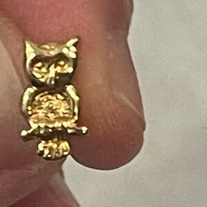 vintage guc tiny gold owl pin